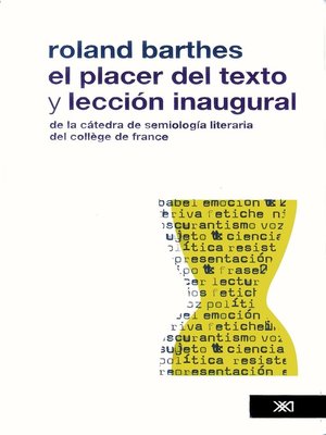 cover image of El placer del texto